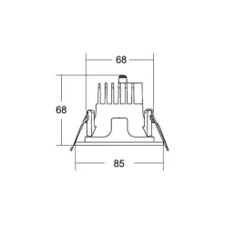 BRUMBERG Apollo Micro, facetteret, rund, 3.000 K, hvid