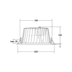BRUMBERG LED-indbygningsdownlight Lydon Maxi, hvid, DALI, 3.000 K