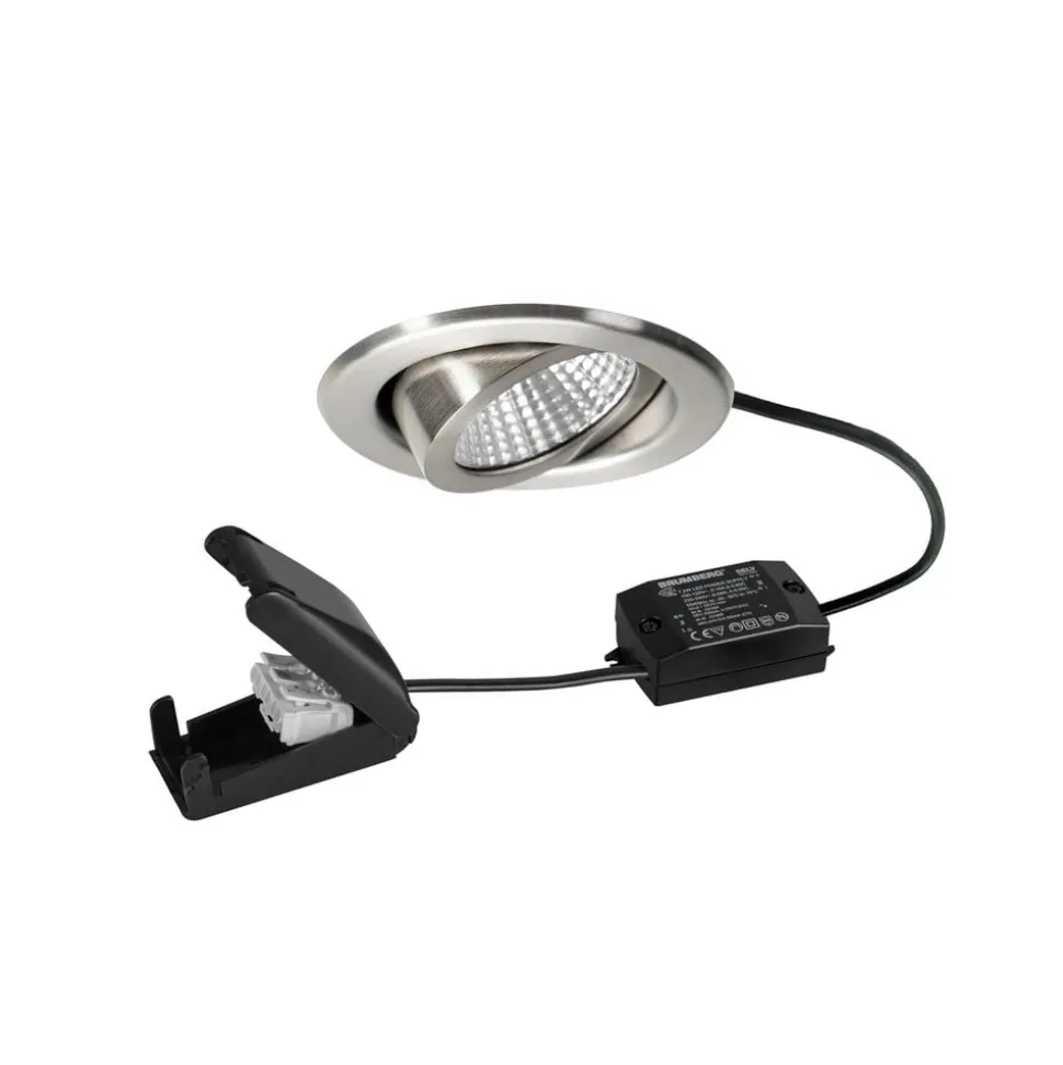 BRUMBERG LED-indbygningsspot BB09 on/off, tilslutningsboks, stål