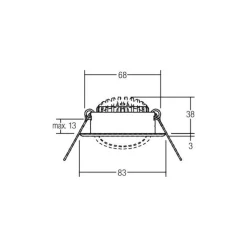 BRUMBERG LED-indbygningsspot BB09 on/off, tilslutningsboks, stål
