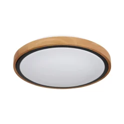 Bruno LED-loftslampe med træramme CCT Ø 30 cm