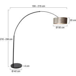 Bue-gulvlampe Sparkled Light sort/sølv