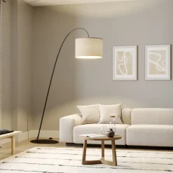 Buelampe Alice med tekstilskærm, kaffe