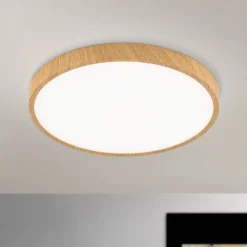 Bully LED-loftlampe med træ-look, Ø 28 cm