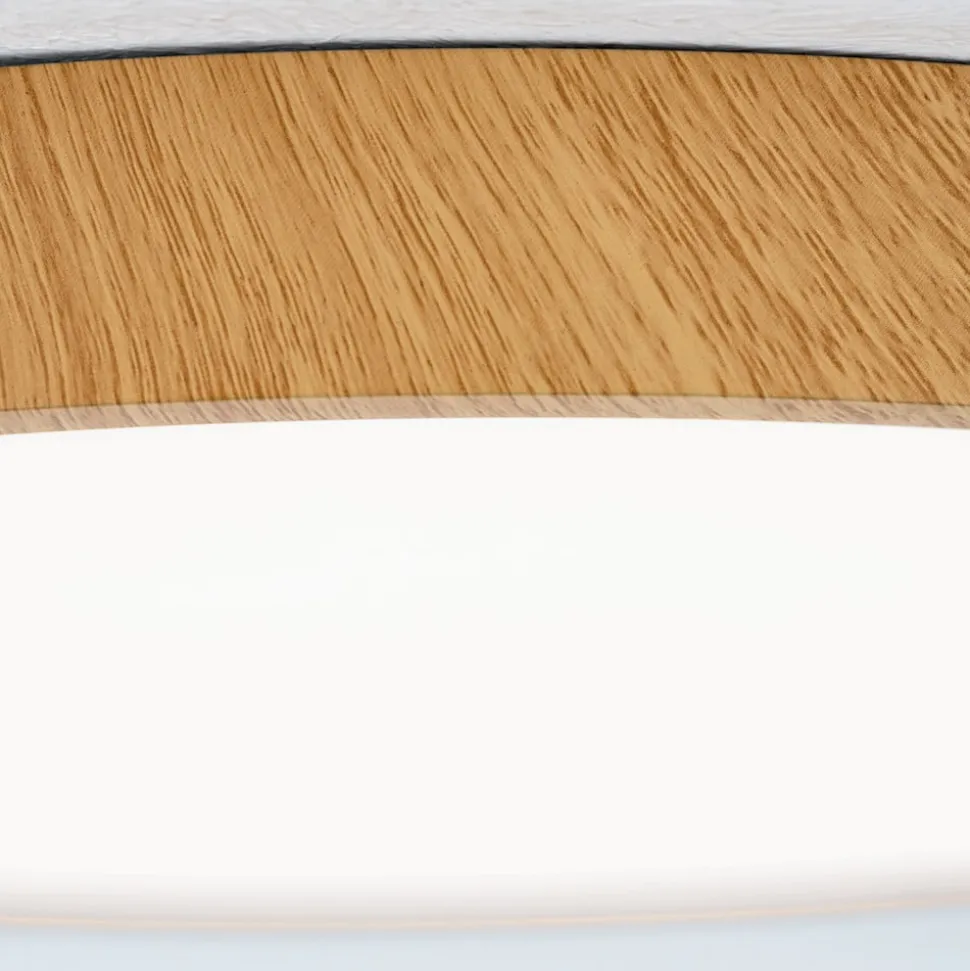 Bully LED-loftlampe med træ-look, Ø 28 cm