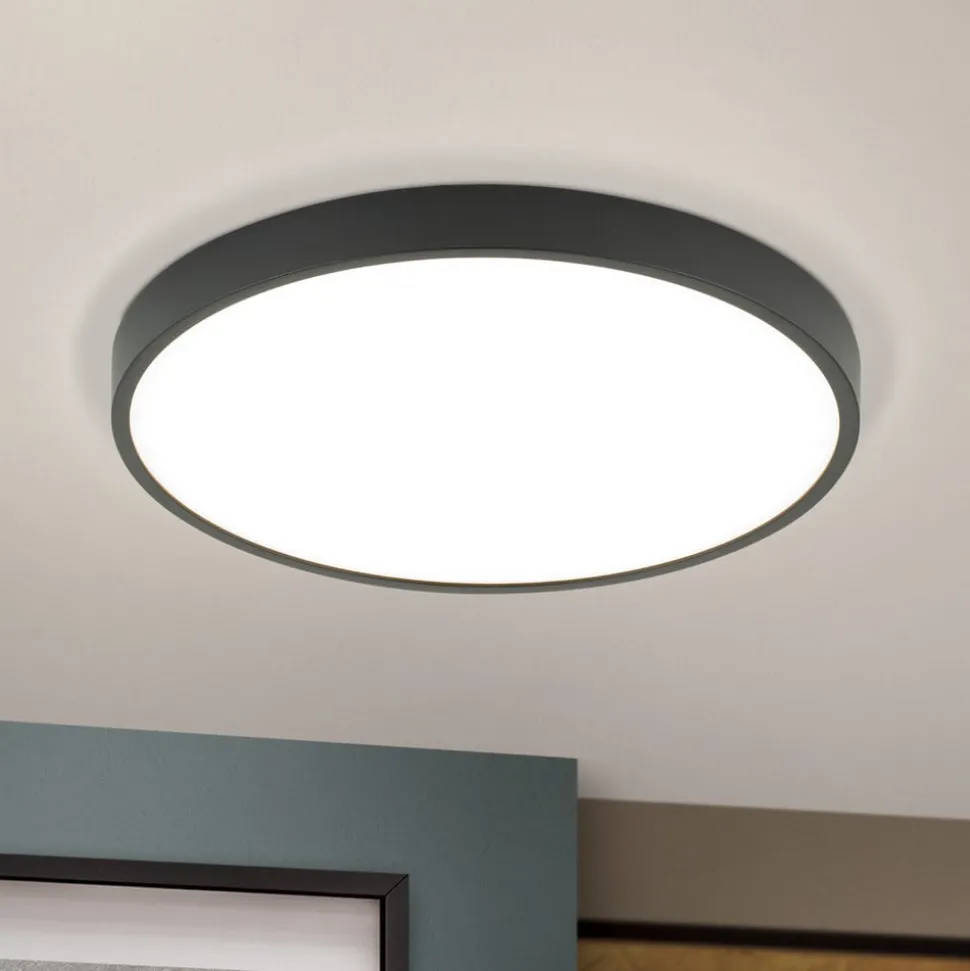 Bully LED-loftslampe i sort, 3.000 K, Ø28cm