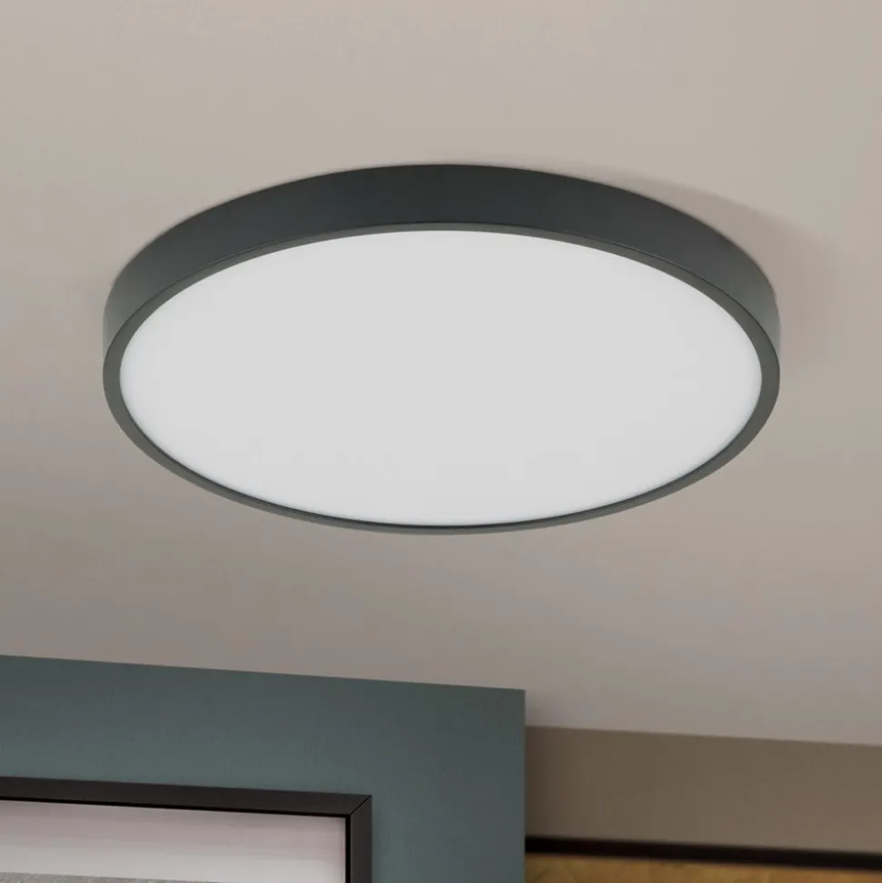 Bully LED-loftslampe i sort, 3.000 K, Ø28cm