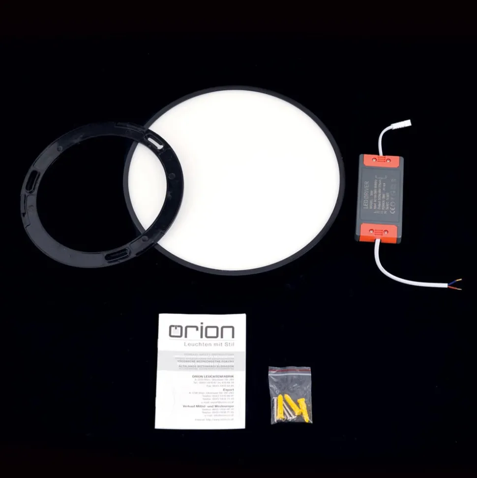 Bully LED-loftslampe i sort, 3.000 K, Ø28cm
