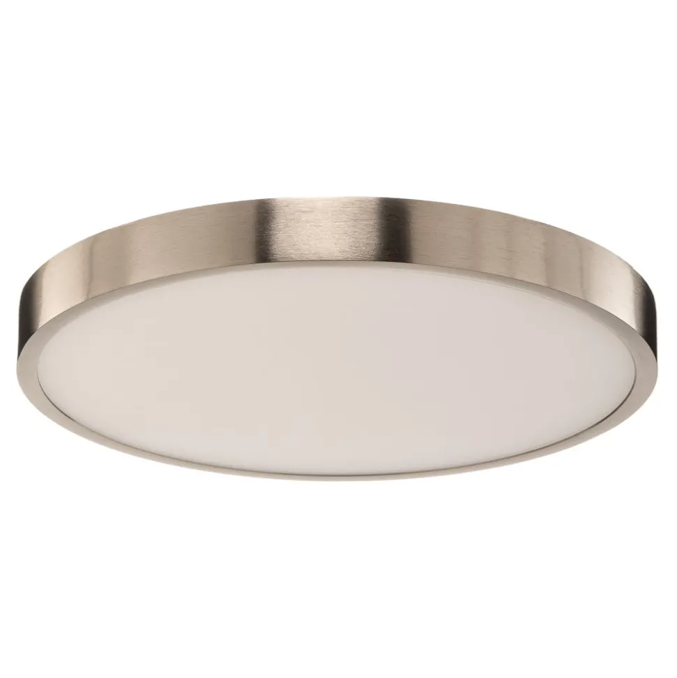 Bully LED-loftslampe, mat nikkel, Ø 24 cm