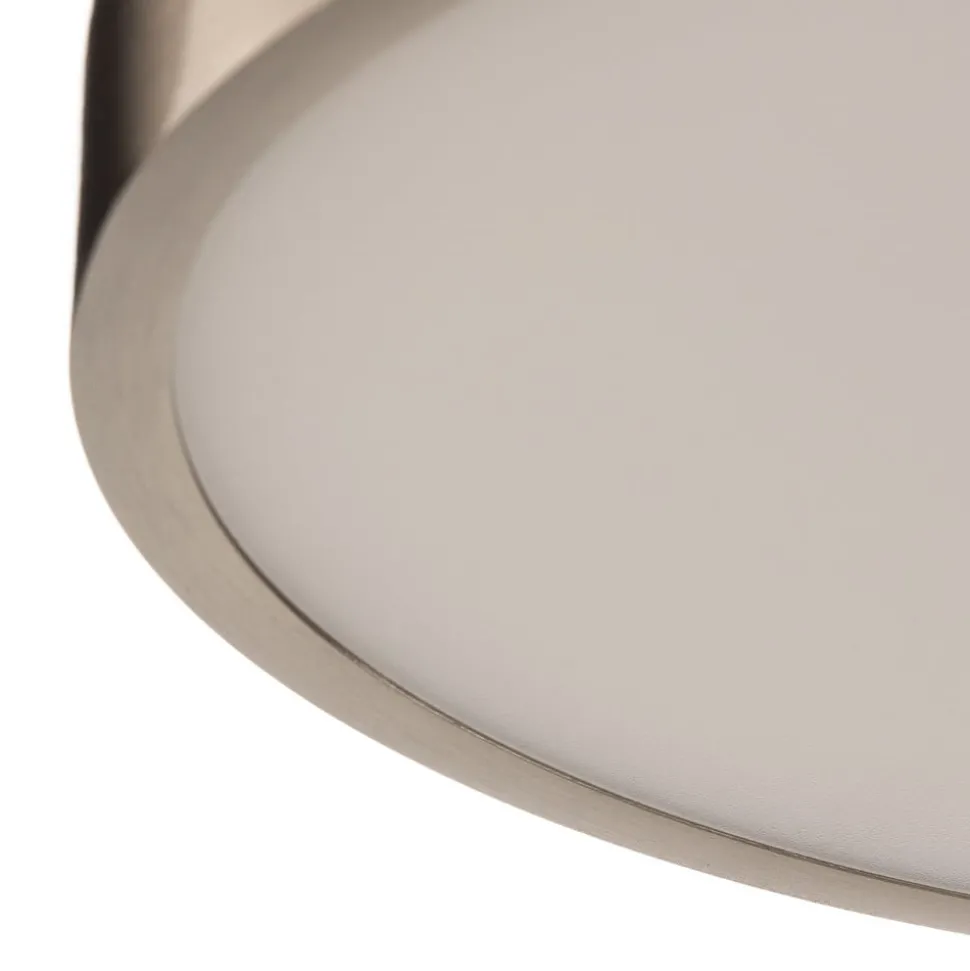 Bully LED-loftslampe, mat nikkel, Ø 24 cm