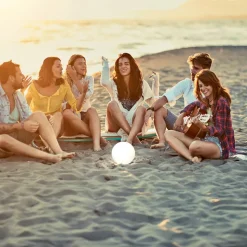 Busso LED-akku-lampe, solar, tusmørkesensor, hvid
