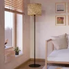 Butterburn gulvlampe, højde 162 cm, beige/grøn, metal/stof
