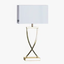 By Rydéns Omega bordlampe messing/hvid højde 52cm