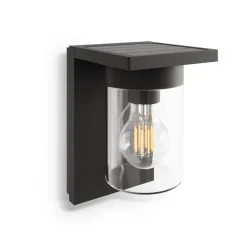 Calex Asti udendørs LED-væglampe, sensor, IP44, sort