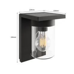 Calex Asti udendørs LED-væglampe, sensor, IP44, sort