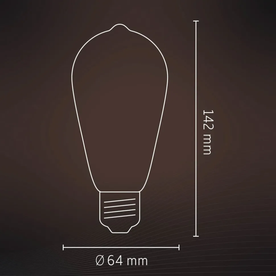 Calex E27 ST64 3,8W LED-filament Flex 821 guld dim