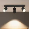 Calex GU10 loftspot, sort, længde 37 cm, 3 lyskilder, metal
