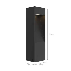 Calex LED-sokkellampe Terni, sort aluminium, IP65