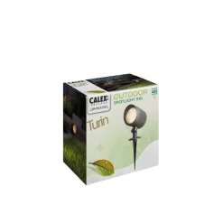 Calex LED udendørs spotlight, jordspyd, stik, sort, 2.700 K