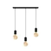 Calex Retro pendellampe, kantet, 3 lyskilder, sort