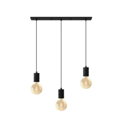 Calex Retro pendellampe, kantet, 3 lyskilder, sort