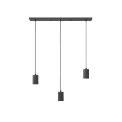 Calex Retro pendellampe, kantet, 3 lyskilder, sort
