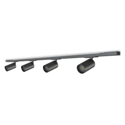 Calex skinnesæt, 4 GU10-spots, sort, længde 2 m, metal