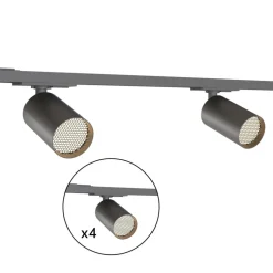 Calex skinnesæt, 4 GU10-spots, sort, længde 2 m, metal