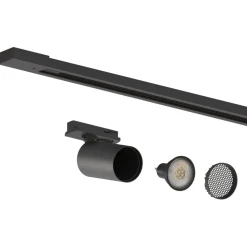 Calex skinnesæt, 4 GU10-spots, sort, længde 2 m, metal