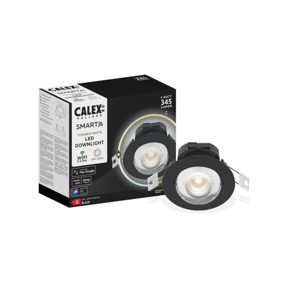 Calex Smart downlight Forsænket loftlampe, sort