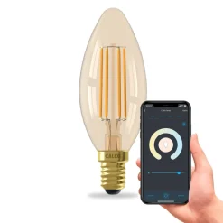 Calex Smart E14 B35 stearinlys 4,9W 1800-3000K dæmpbar guld