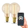 Calex Smart E14 P45 4,5W 1800-3000K dæmper guld 2stk