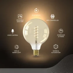 Calex Smart LED E27 7W G125 1800 - 3000 K Glødetråd