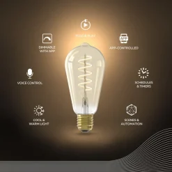 Calex Smart LED E27 7W ST64 1800 - 3000 K Glødetråd