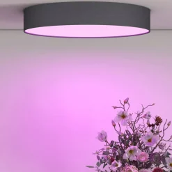 Calex Smart LED-loftlampe Fabric, Ø 30 cm, RGBW, dæmpbar