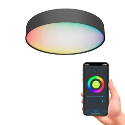 Calex Smart LED-loftlampe Fabric, Ø 30 cm, RGBW, dæmpbar