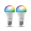 Calex Smart LED-pære E27 A60 9,4W CCT RGB sæt med 2 stk