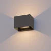 Calex udendørs væglampe Rektangel op/ned højde 10 cm antracit