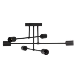 Cambridge loftlampe, 6 lyskilder, sort