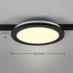Camillus LED-skinnelampe til DUOline, sort, Ø 26 cm