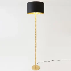 Cancelliere Rotonda chintz-gulvlampe sort/guld