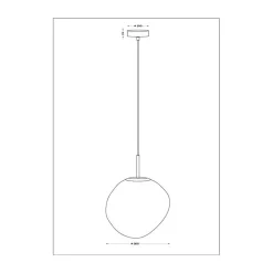 Canopus hængelampe, sølvfarvet, Ø 36 cm, glas, E27