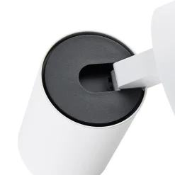 CAN TILT vægspot, hvid, Ø 10 cm, metal, afbryder, USB