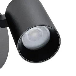CAN TILT vægspot, sort, Ø 10 cm, metalkontakt USB