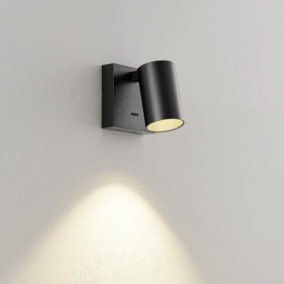 CAN TILT vægspot, sort, 10 x 10 cm, metal GU10 kontakt