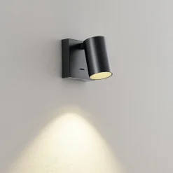 CAN TILT vægspot, sort, 10 x 10 cm, metal, USB-kontakt