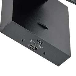 CAN TILT vægspot, sort, 10 x 10 cm, metal, USB-kontakt