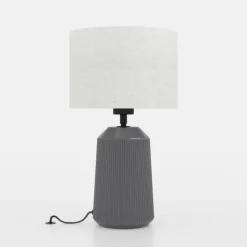 Capalbio bordlampe, grå fod/natur skærm