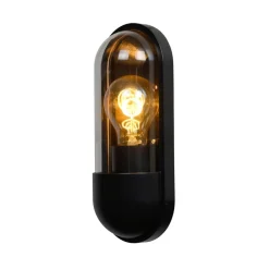 Capsule udendørs væglampe, klar/sort