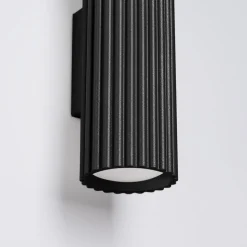 Carbon væglampe, sort, højde 20 cm, aluminium, 2 lyskilder.